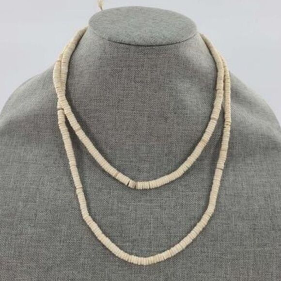 Vintage Shell Disc Beaded Necklace - Picture 1 of 3